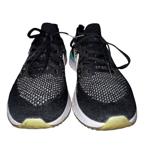 Nike Epic React Flyknit 2 GS Oreo Black Sneakers Kids 7 7Y AQ3244 Running Shoes - Picture 5 of 7